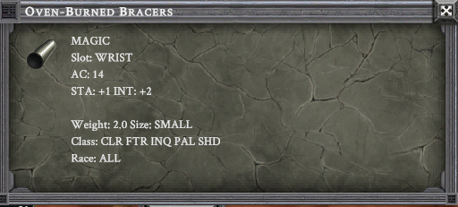 OVEN-BURNED BRACERS item card